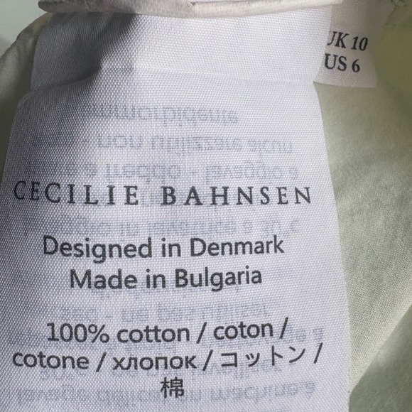 Cecilie Bahnsen Mint Green Cotton Poplin Joel Midi Dress US 6 UK 10 - Picture 16 of 16